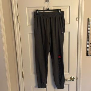 Champion, lightweight sweatpants, charcoal, gray, size medium